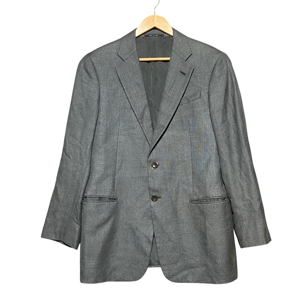Armani Collezioni Grey Wool Two Button Blazer Sport Coat Made in Italy 40R Mens